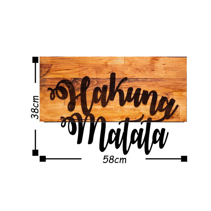 Wallity Hakuna Matata Accesorio Decorativo de Pared en Nogal y Negro Wallity Hakuna Matata Accesorio Decorativo de Pared en Nogal y Negro